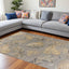 5' X 8' Grey Hand Tufted Tropical Palms Indoor Area Rug