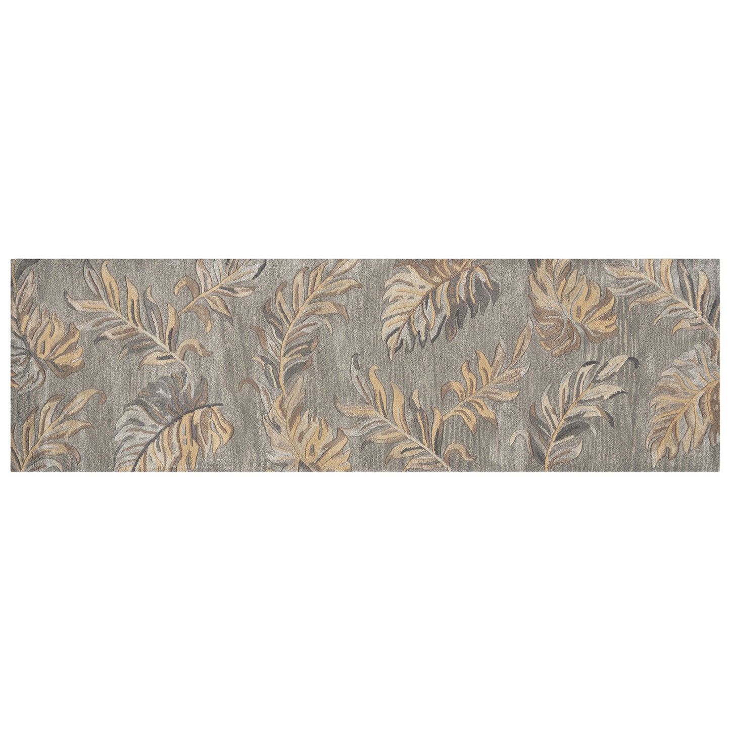 5' X 8' Grey Hand Tufted Tropical Palms Indoor Area Rug