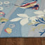 8' X 10' Blue Hand Hooked Marine Life Indoor Area Rug