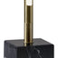 Minimalist Ambient Glow Led Floor Lamp With Dimmer In Antique Brass And Black Marble