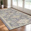 2' X 3' Sage Green Wool Floral Distressed Area Rug