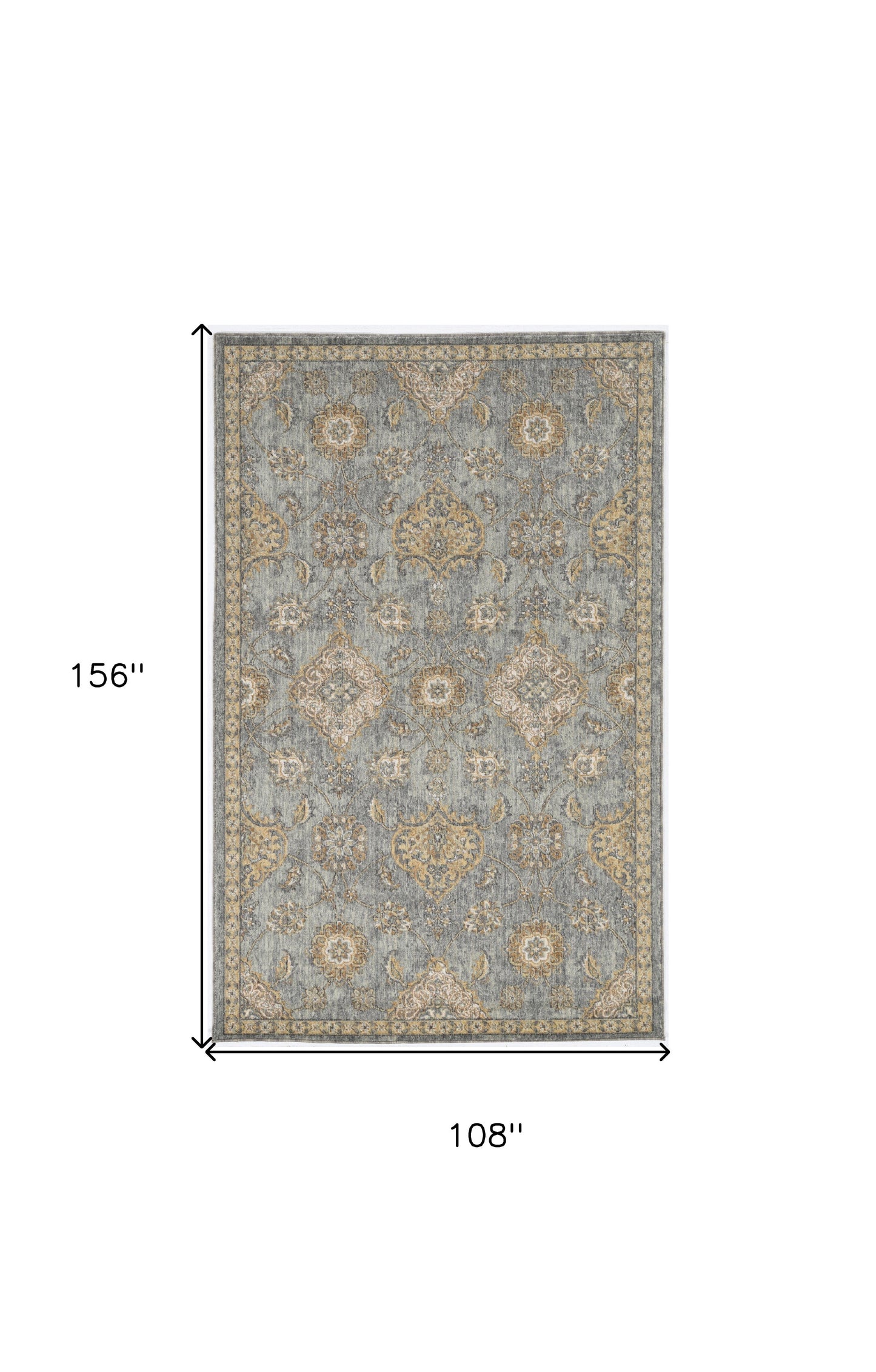 2' X 3' Sage Green Wool Floral Distressed Area Rug