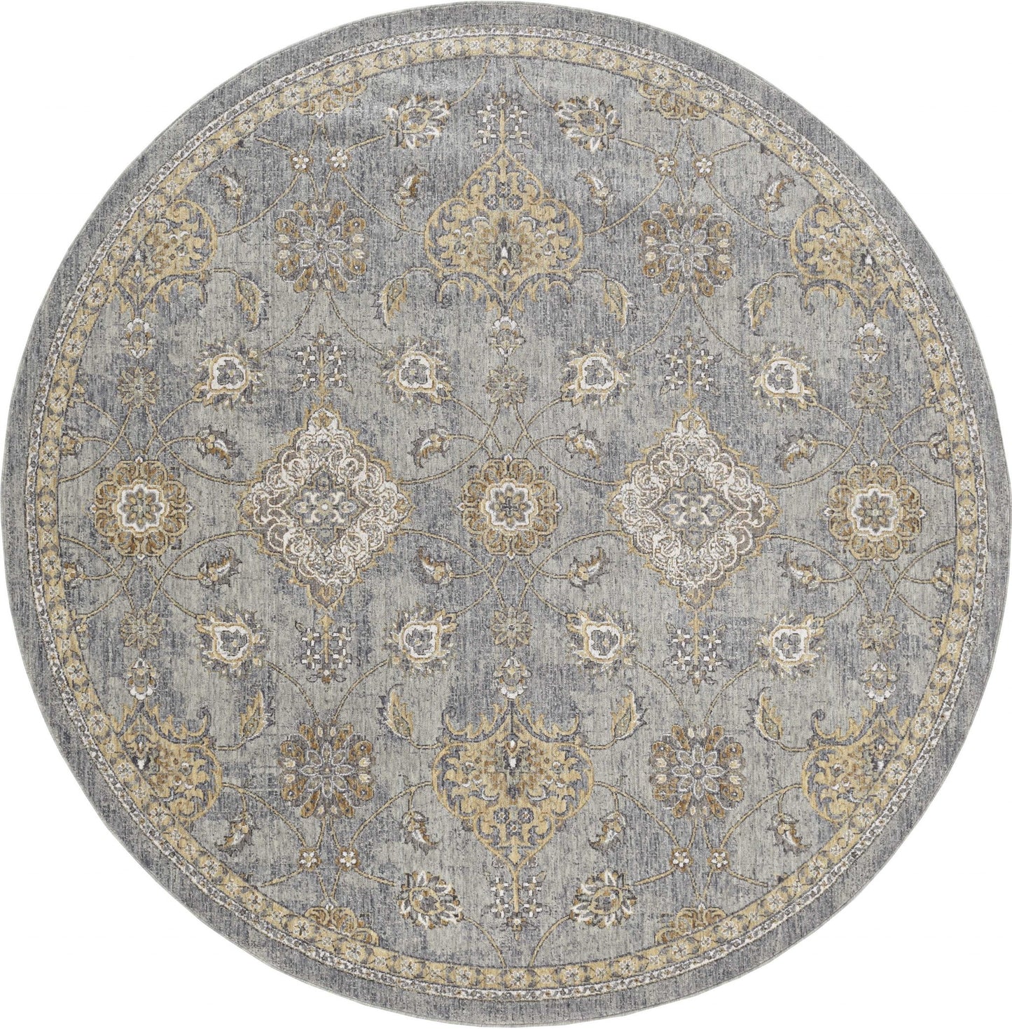 2' X 3' Sage Green Wool Floral Distressed Area Rug