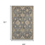 2' X 3' Gray Wool Medallion Area Rug