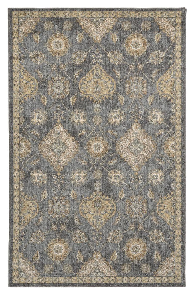 2' X 3' Gray Wool Medallion Area Rug