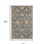 2' X 3' Gray Wool Medallion Area Rug