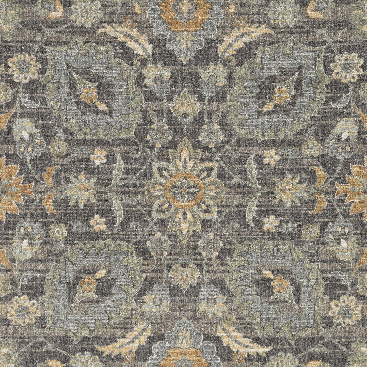 2' X 3' Taupe Machine Woven Vintage Floral Traditional Indoor Accent Rug