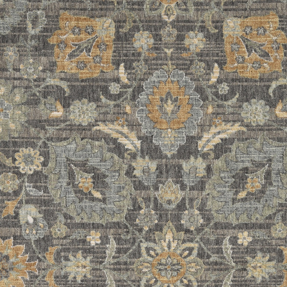 2' X 3' Taupe Machine Woven Vintage Floral Traditional Indoor Accent Rug