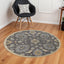 2' X 3' Taupe Machine Woven Vintage Floral Traditional Indoor Accent Rug