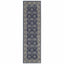 2' X 8' Navy And Gray Floral Ditsy Runner Rug