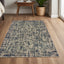 2' X 8' Gray And Navy Abstract Runner Rug