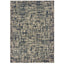 2' X 8' Gray And Navy Abstract Runner Rug