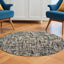 2' X 8' Gray And Navy Abstract Runner Rug