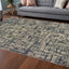 2' X 8' Gray And Navy Abstract Runner Rug