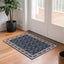 2' X 8' Navy And Gray Floral Ditsy Runner Rug