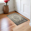 4' X 6' Ivory And Gray Pale Medallion Area Rug