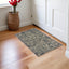 2' X 8' Gray And Navy Abstract Runner Rug