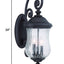 Three Light Matte Black Urn Shaped Wall Light