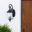 Three Light Matte Black Urn Shaped Wall Light