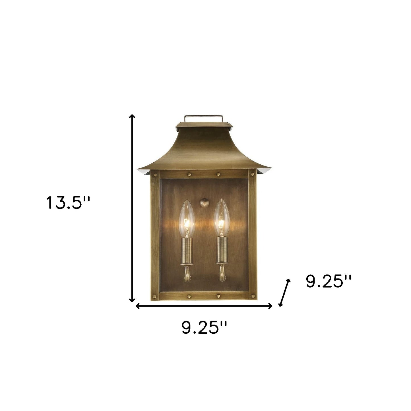 Manchester 2-Light Aged Brass Pocket Wall Light