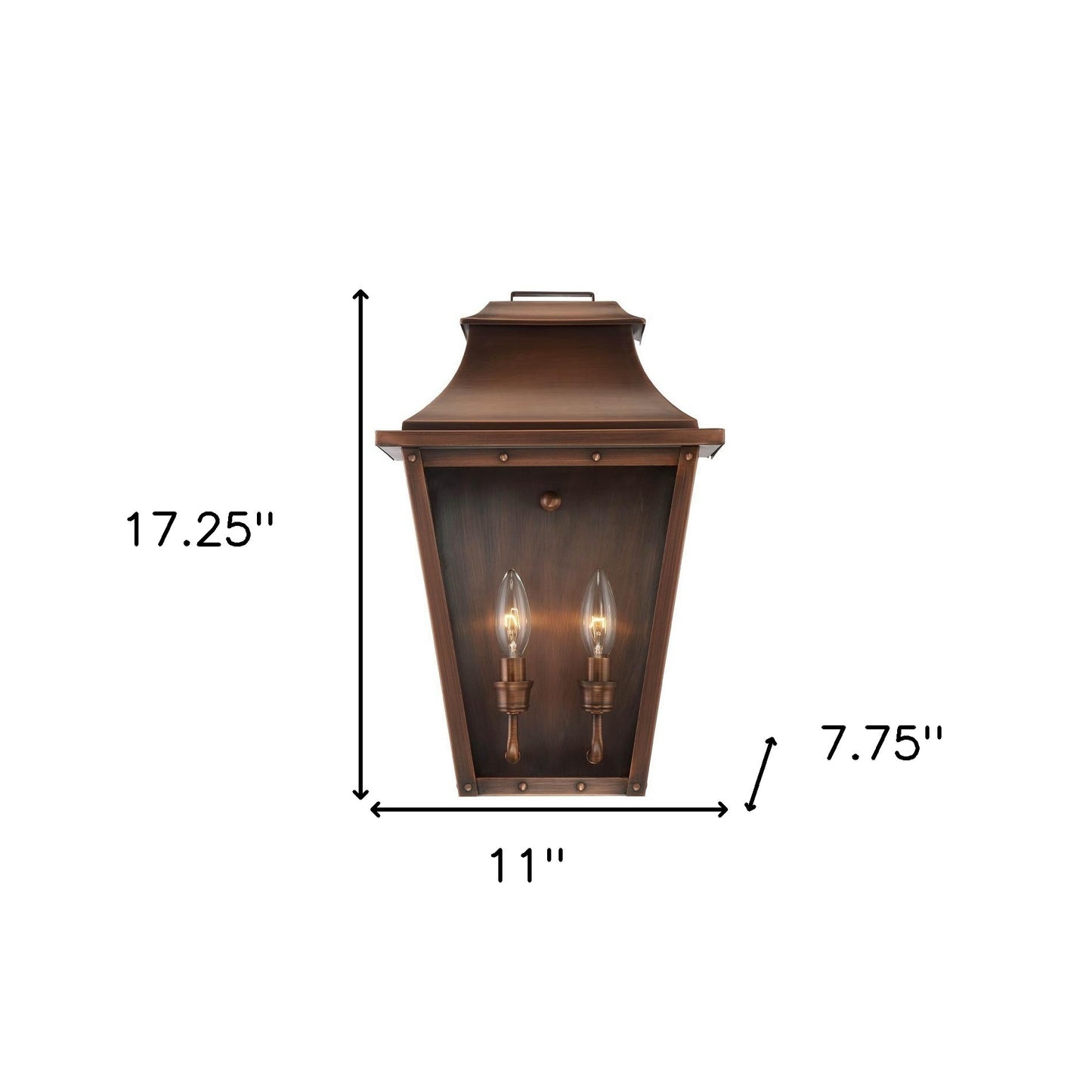 Coventry 2-Light Copper Patina Pocket Wall Light