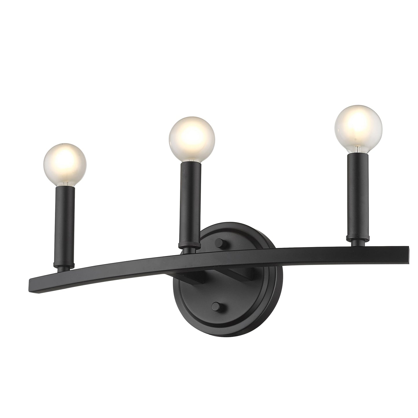 Three Light Matte Black Wall Sconce