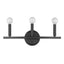 Three Light Matte Black Wall Sconce