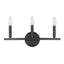 Three Light Matte Black Wall Sconce