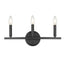 Three Light Matte Black Wall Sconce