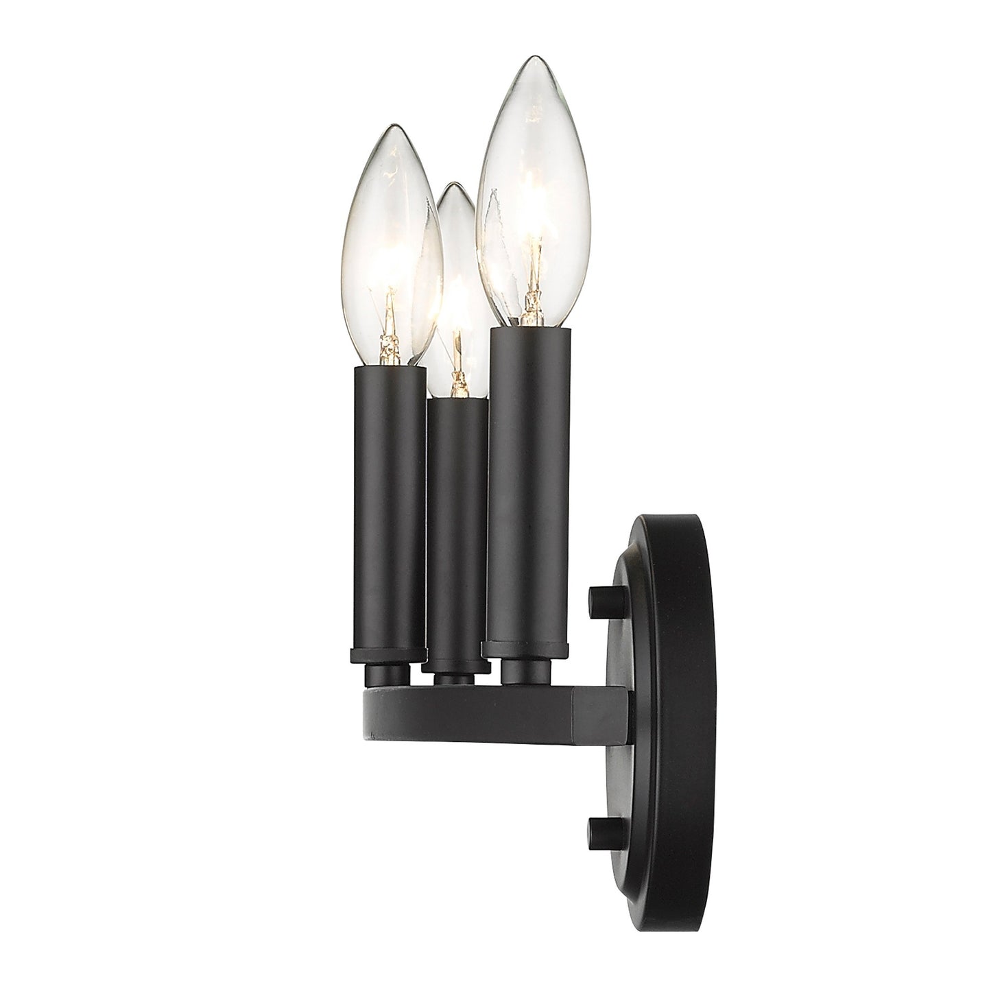 Three Light Matte Black Wall Sconce