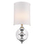 Silver Chrome Wall Light with Linen Fabric Shade