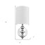 Silver Chrome Wall Light with Linen Fabric Shade