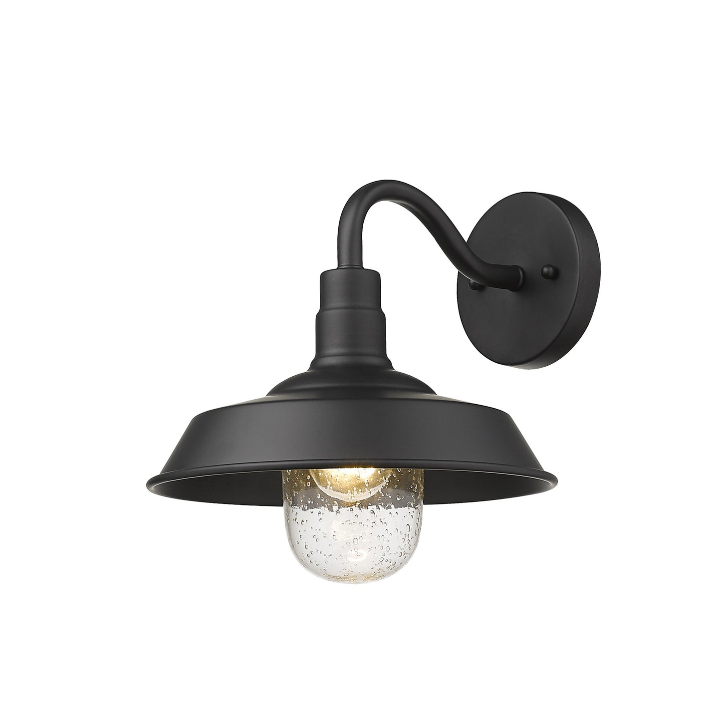 Matte Black Shallow Plate Shape Wall Light