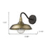 Burry 1-Light Antique Brass Wall Light