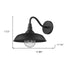 Burry 1-Light Matte Black Wall Light