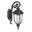 Black Cast Aluminum Glass Lantern Wall Sconce