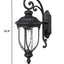 XL Matte Black Cast Aluminum Glass Lantern Wall Sconce