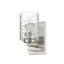 Silver Metal and Pebbled Glass Wall Sconce