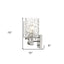 Silver Metal and Pebbled Glass Two Light Wall Sconce