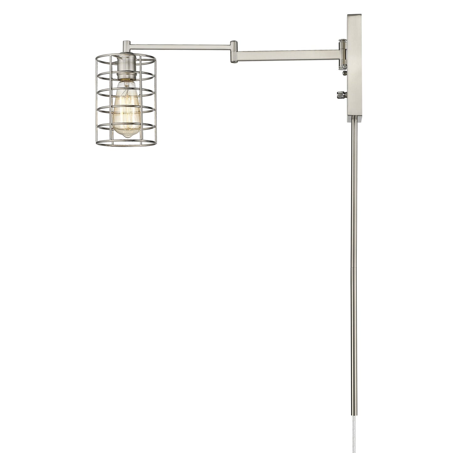 Industrial Silver Metal Wall Sconce