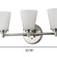 Three Light Silver Wall Light with Frosted Glass Shade