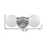 Two Light Silver Wall Sconce with Round Frosted Glass Shade