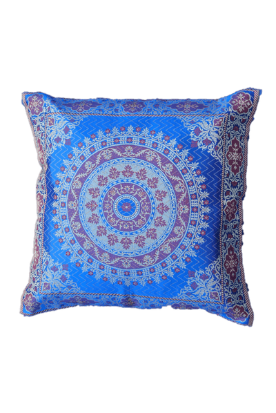 Brocade Silk Mandala Decorative Throw Pillow Case 16" X 16"