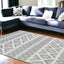 9' X 13' Gray Ivory Diamonds Boho Chic Area Rug