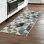 8' Runner Blue Geometric Runner Rug