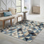 3' X 5' Blue Geometric Area Rug