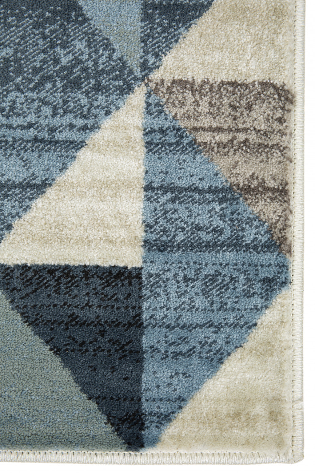 8' X 11' Blue Geometric Area Rug