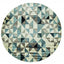 8' Blue Round Geometric Area Rug