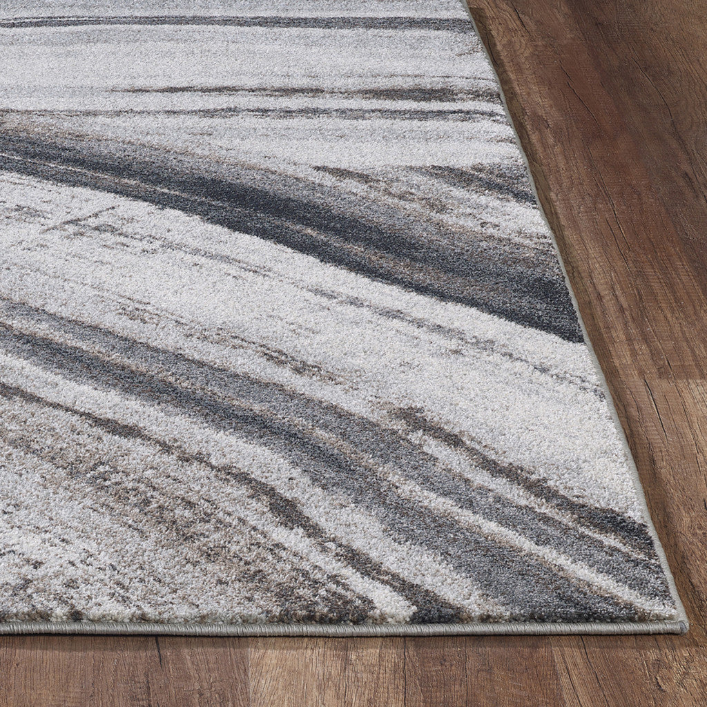 3' X 5' Gray and Ivory Abstract Area Rug