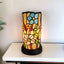 10" Red and Beige Dragonfly Stained Glass Accent Lamp